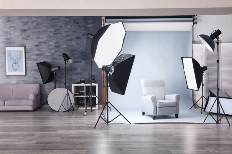 Visual storytelling in product photography - studio setup with creative lighting and props